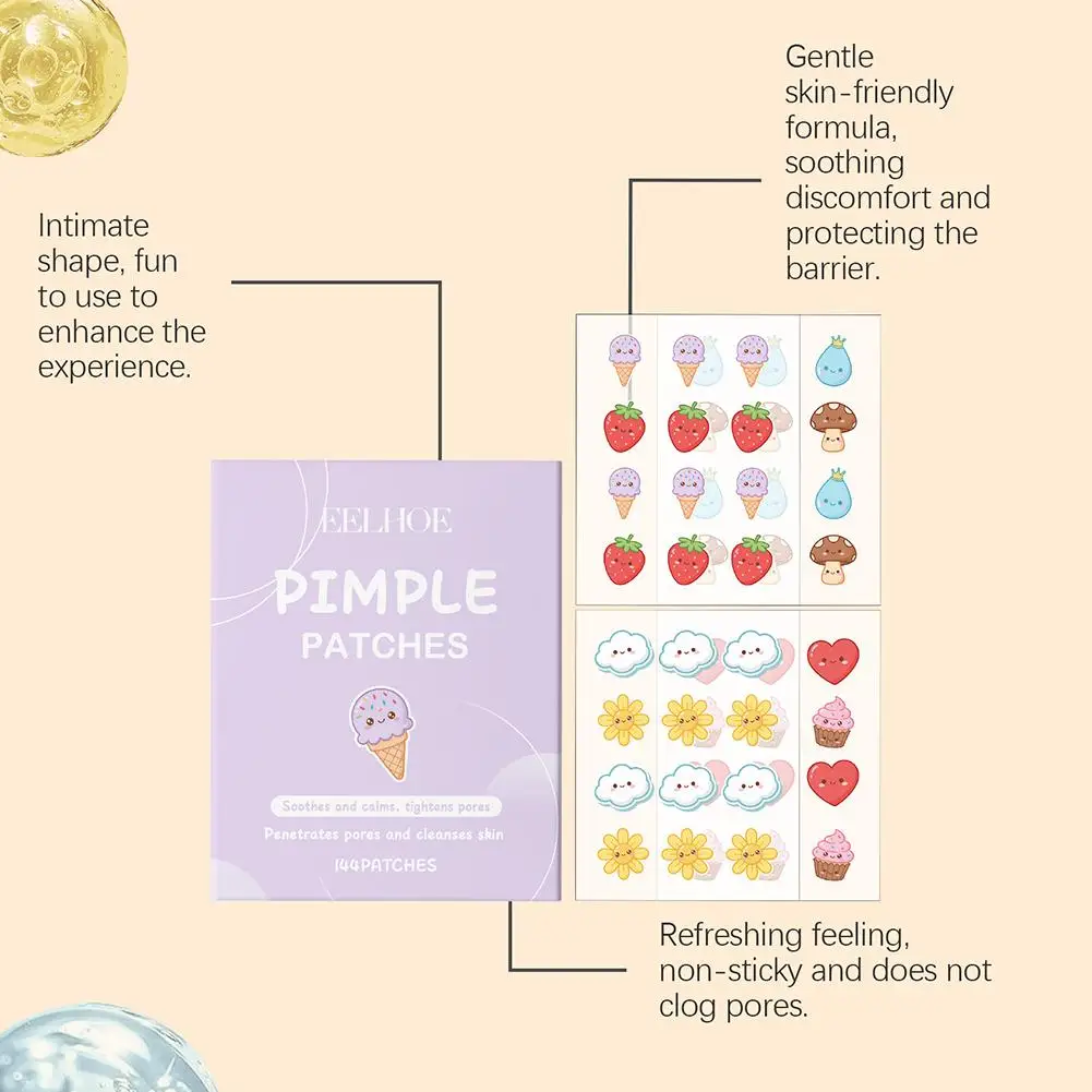 Colorful Cartoon Acne Patches Invisible Pimple Removal Anti-Acne Hydrocolloid Patches Ultra-thin  Concealer Beauty Makeup Tool