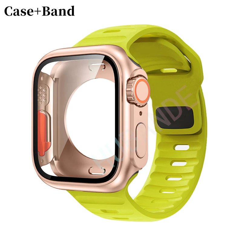 Sleek Silicone Watch Strap with Screen Protector Set