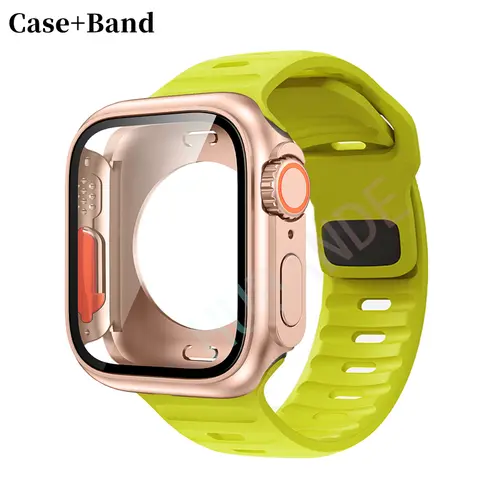 Silicone strap For Apple Watch 44mm 45mm 41mm 40mm Bracelet+Screen protectores Change to Ultra For iWatch Series 9 8 7 SE 6 5 3 - Image 70
