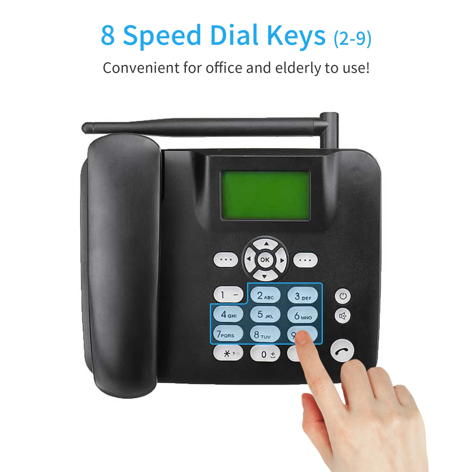 New Fixed Wireless Phone 2G Desktop Telephone Support GSM 850/900/1800/1900MHZ SIM Card Cordless Phone with Antenna Radio Alarm