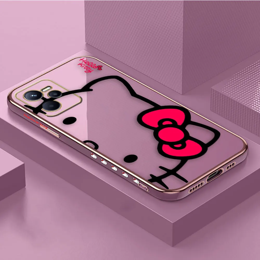 thumbnail image 1 of Pink Art Hello Kitty Cat Cover Smooth E-TPU Phone Case REALME GT 2 NEO3 MASTER 7 8 8I 9 9I 10 11 PRO C30 C33 C35 C53 C55 5G Case, 1 of 5