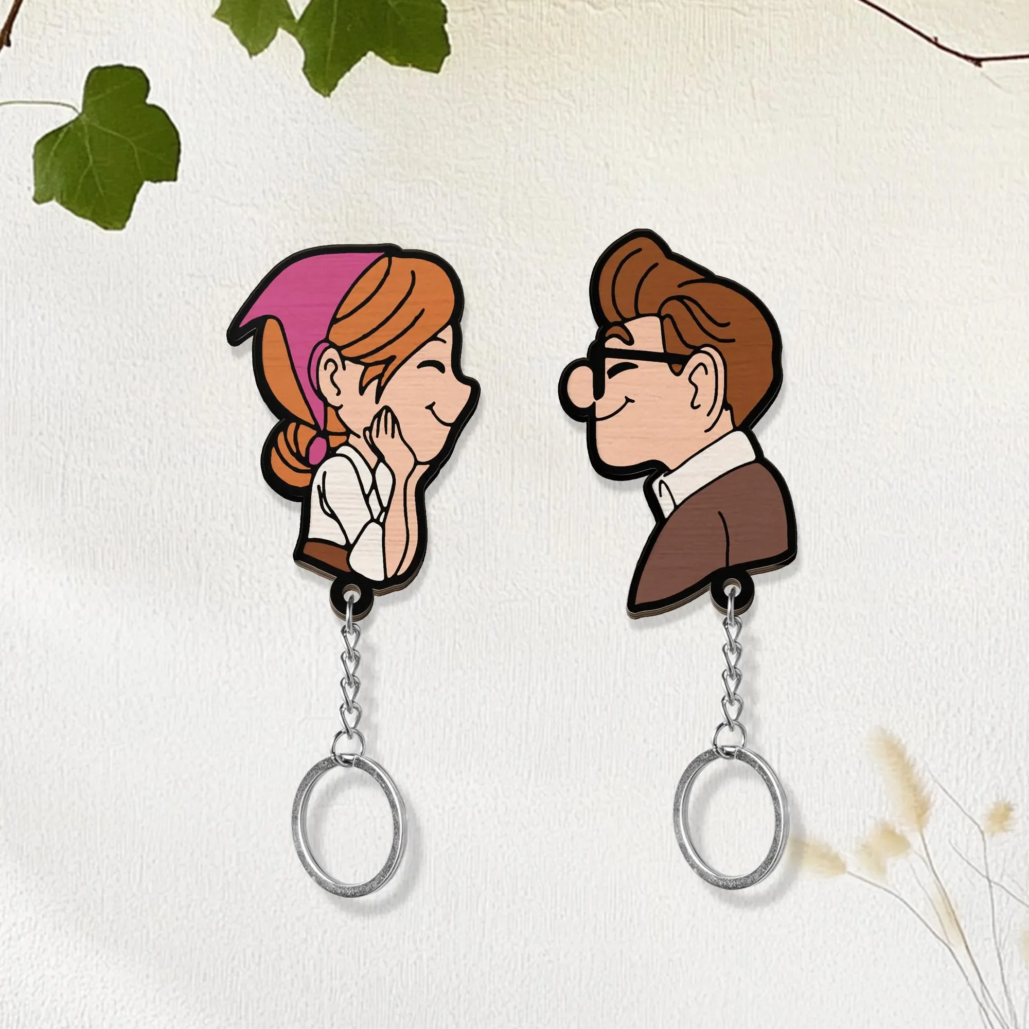 Personalized Wooden Key Holder for Wall Decorative Couple Keychain Hanger Home Decor Key Rack Hook Gifts for Family Birthday 6