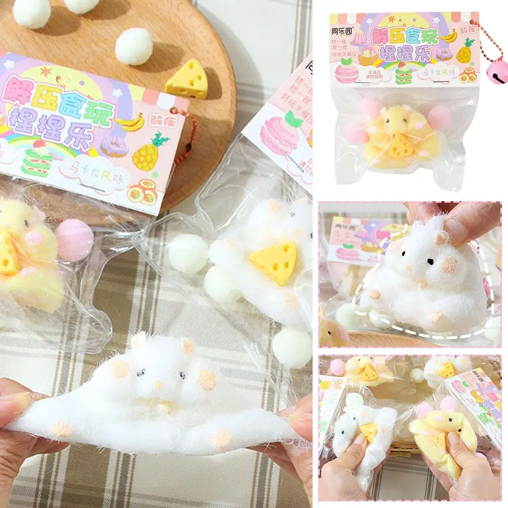 Cute Hamster Squeeze Toy Silicone Pinch Decompression Toy Fidget Sensory Toys For Kids Adults Gift