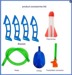 Kids Rocket Launcher Outdoor Soaring Toy Set - Foot Pump Action (1set - Rocket x 1)