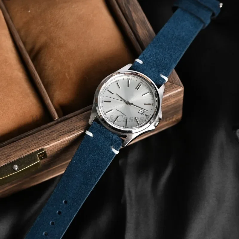 Exquisite Vintage Handmade Suede Leather Watch Strap with Quick Release