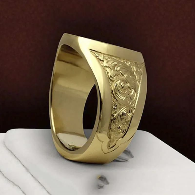 Royal Gold Gents Ring - Black Stone 3D model 3D printable | CGTrader