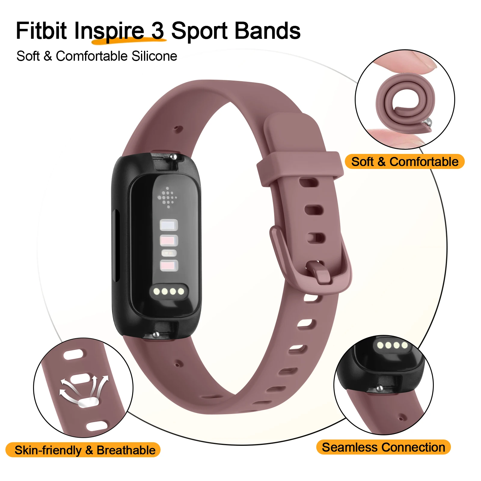 Soft Silicone Band For Fitbit inspire 3/inspire 2 Strap Adjustable Watchband Bracelet For Fitbit inspire 2 3 Band Wristband