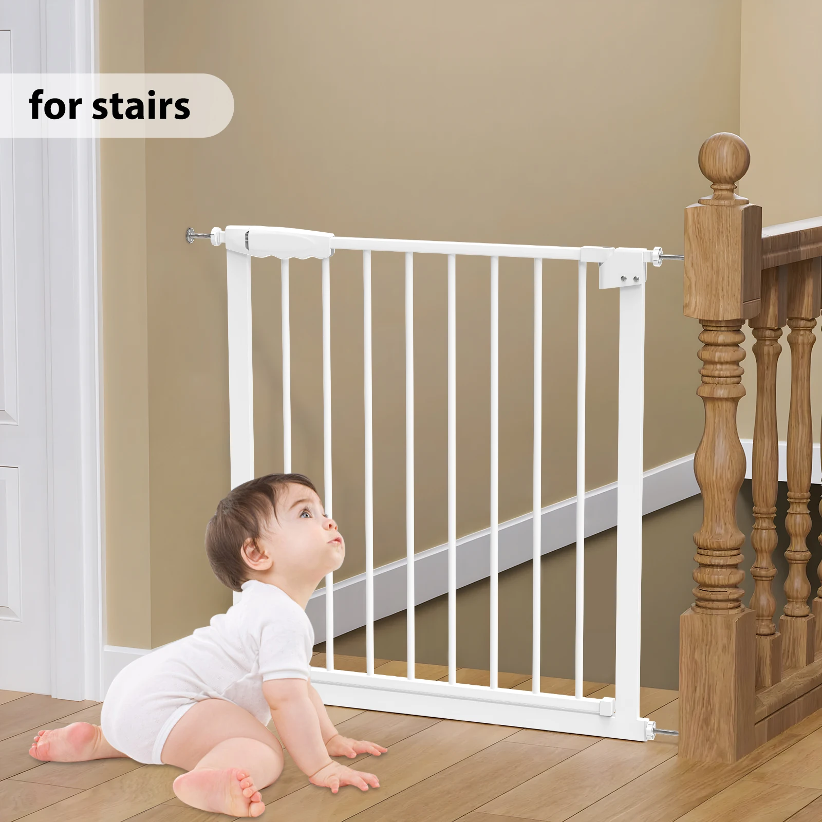 DayPlus Baby Gate for Doors and Stairs, 75-82cm without Drilling