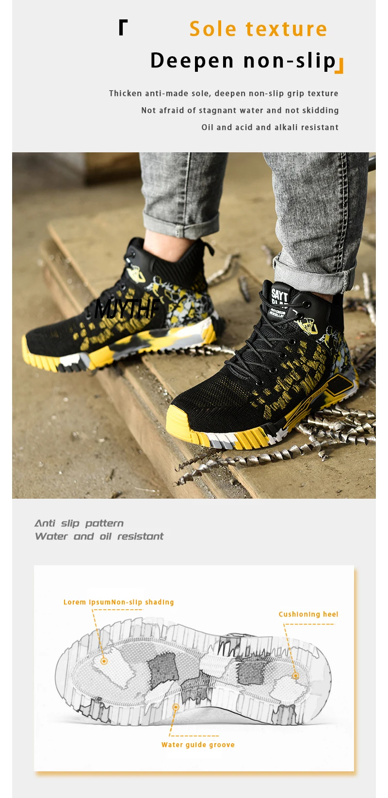 High Fashion 2023 Men Work Safety Boots Anti-smash Anti-puncture Work Sneakers Safety Shoes Men Indestructible Long Work Boots