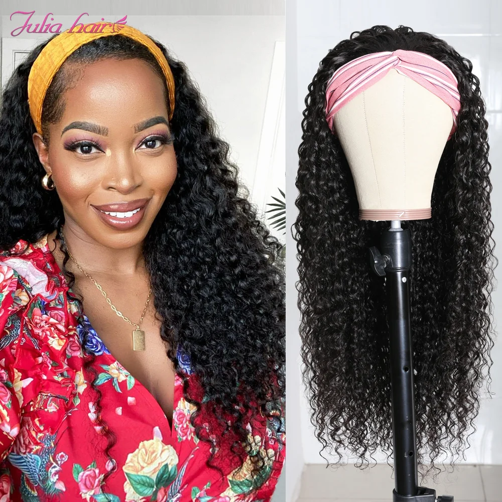 Ali Julia Malaysian Curly Headband Wig Human Hair Glueless Headband