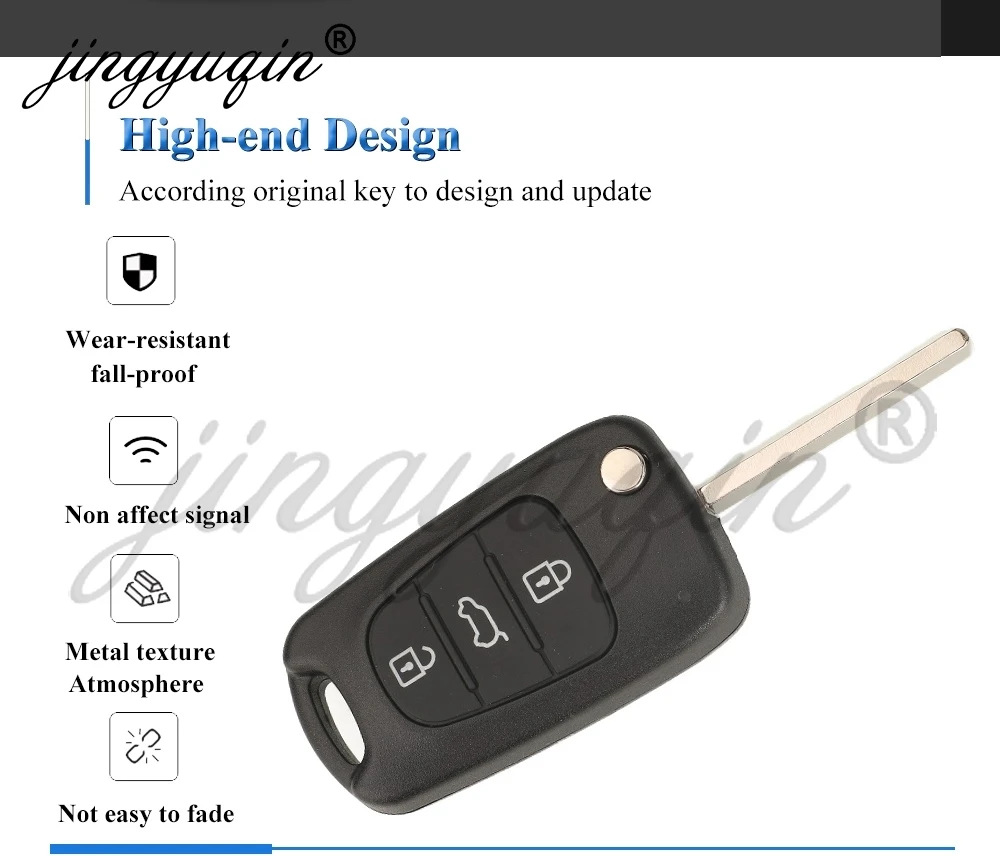 Jingyuqin 95430-1P000 95430-1P001 Fernbedienung Auto Schlüssel für Kia Venga 2009 2010 2011 2012 2013 2014 433 Mhz ASK ID46 Flip Fob Steuerung – Detail 4