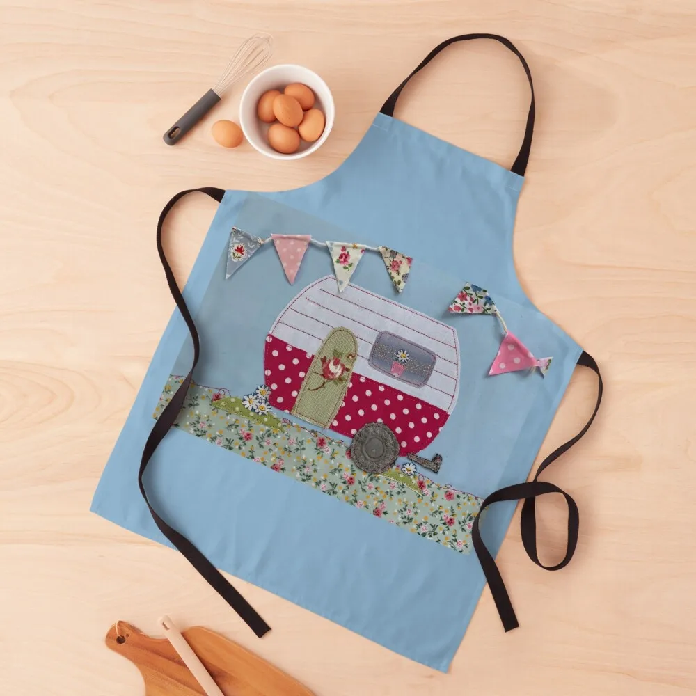 

#Retro Country Embroidered Caravan Trailer Apron Home Supplies Household Items Kitchen Items For Home Cooking Clothes Apron