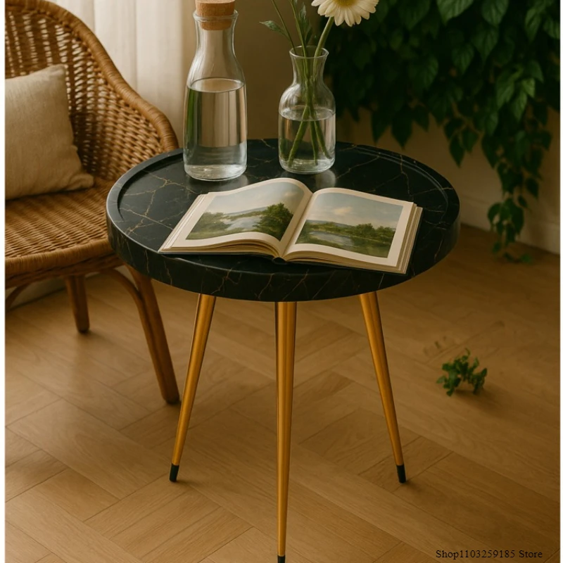 طاولة صينية سوداء مستديرة