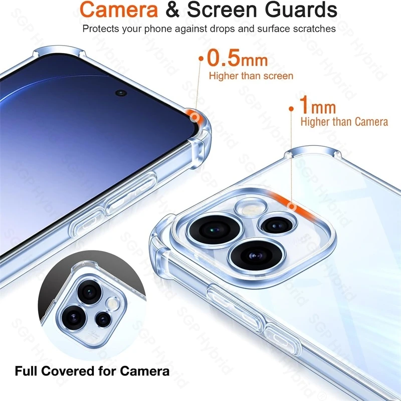 Transparent Anti-Yellow Shockproof TPU Soft Cover Case