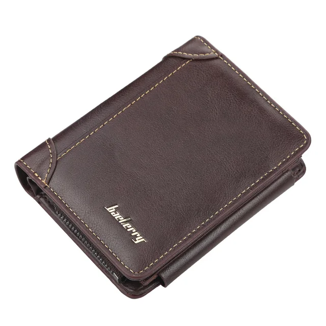 New Leather Men Wallets High Quality Zipper Short Desigh Card Holder