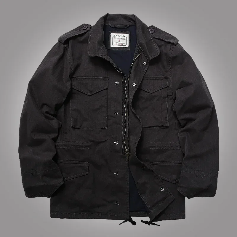 Camouflage Cotton Tactical Jacket Men M65 Field Loose Coat Wear-resistant Multi Pocket Retro Battle Outwear World War II OG107