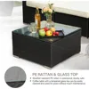 All Weather Outdoor Sectional Conversation Sets with 6 Chairs and 1 Tempered Glass Table for , Garden Sofas 3
