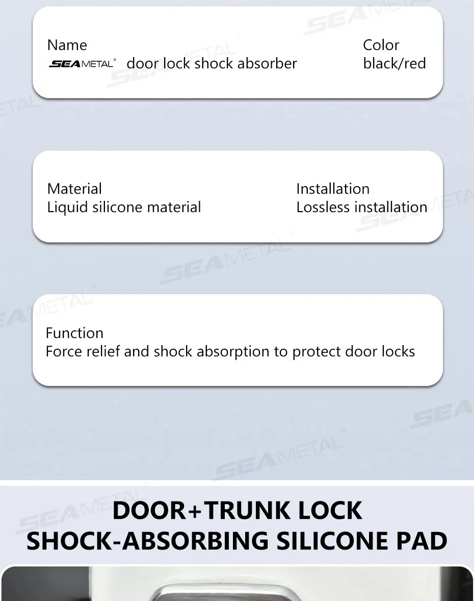 SEAMETAL Auto-Türstoßdämpfer Universeller Silikon-Autotür-Schnallenpuffer Geräuschreduzierendes Anti-Vibrations-Pufferkissen – Detail 12