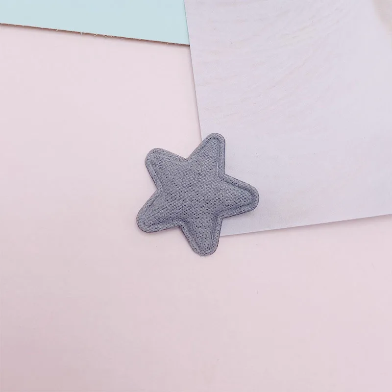 100Pcs 2,5 CM Stoff Sterne Gepolsterte Appliques Für Baby Kleidung Socke Hut Nähen DIY Headwear Haar Clip Bogen Zubehör patches – Detail 7