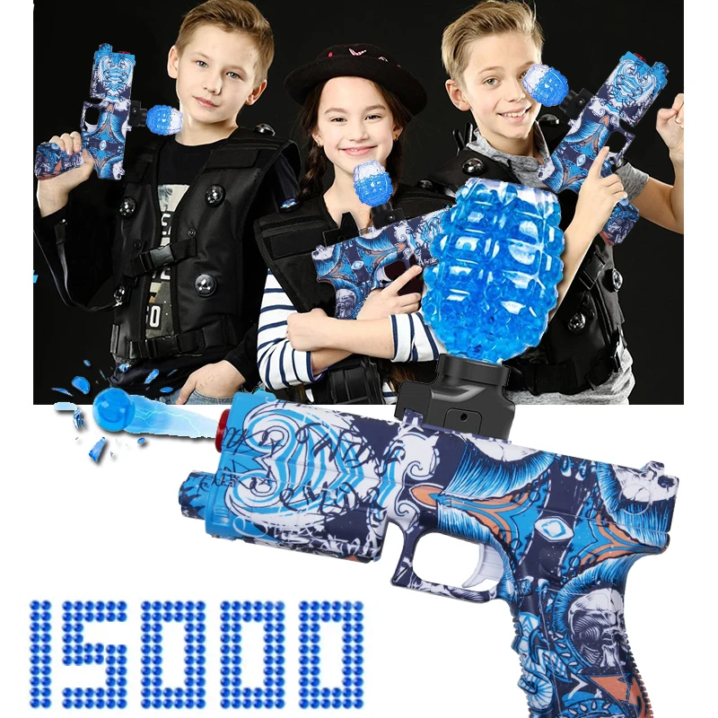 brinquedo Arminha Pistola Bolinha De Gel e Nerf 2 Em 1 com 600