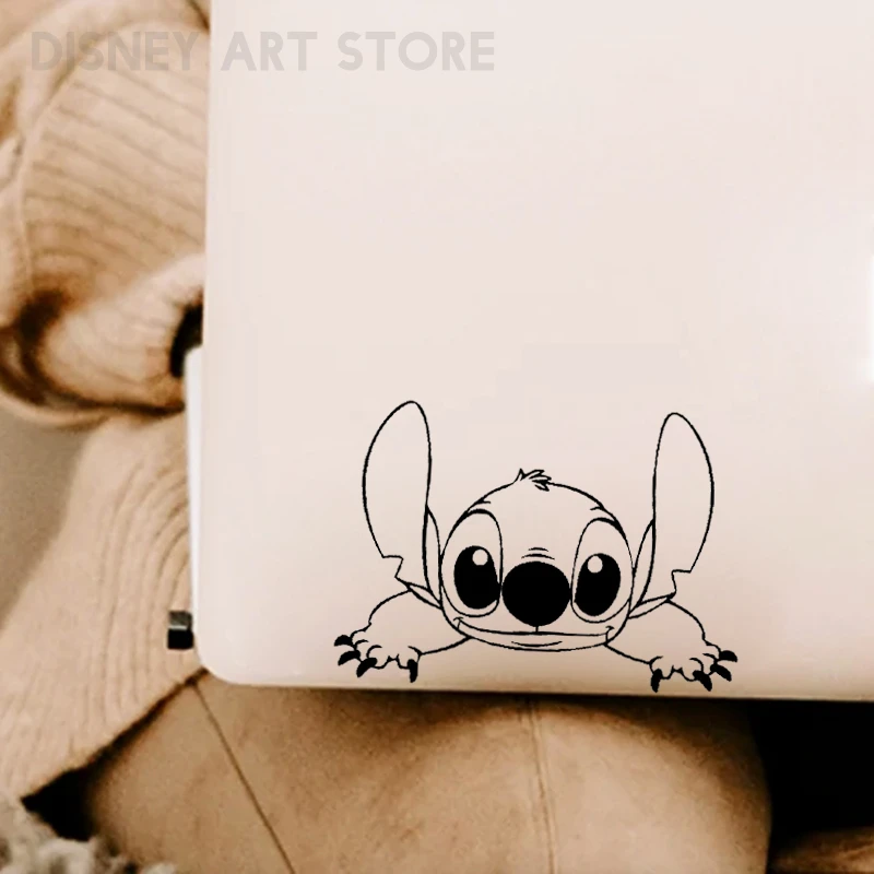 Description Picture 4 of itemFunny Laptop Vinyl Sticker Stitch Is Peeping You Lovely Car Window Bumper Decals Decorative, Cartoon Styling Toilet Decal Decor