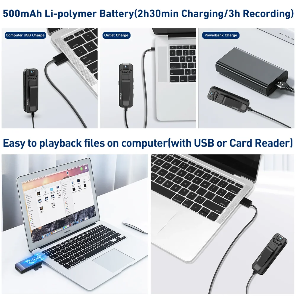 MAOZUA 1080P Mini Camera Portable HD Small Digital Meeting Video Recorder Police BodyCam Infrared Night Vision Outdoor Camcorder