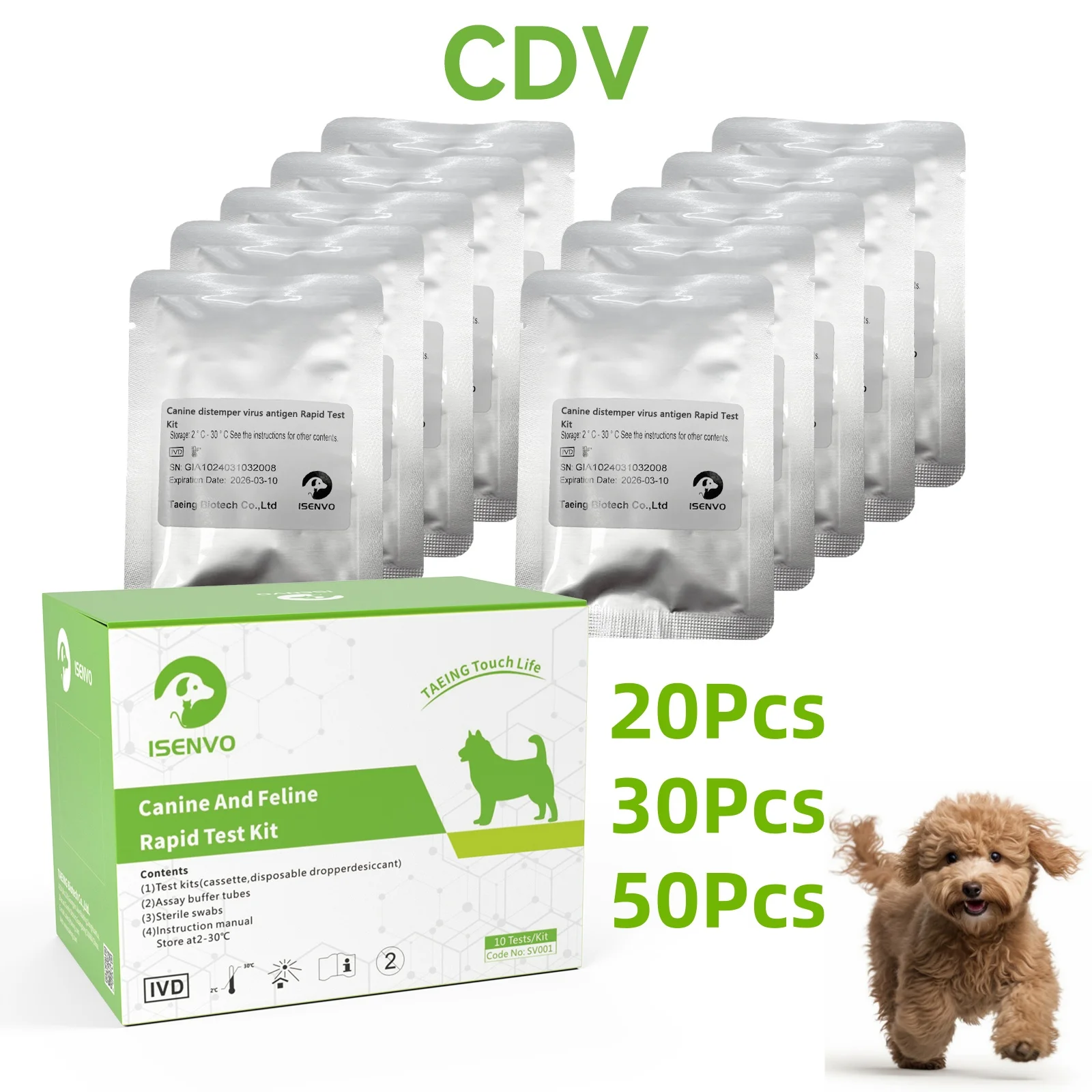 Canine Distemper Virus CDV Rapid Precision Testing Kit Dog Home Healthy Test