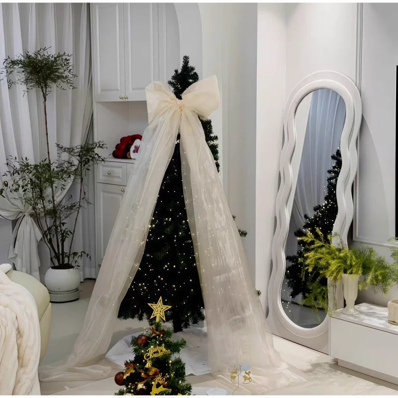 2 m großer Weihnachtsschleifen-Anhänger, Perlengarn, Schleife, Weihnachtsbaum-Dekoration, Hochzeit, Geburtstag, Party-Dekoration – Detail 13