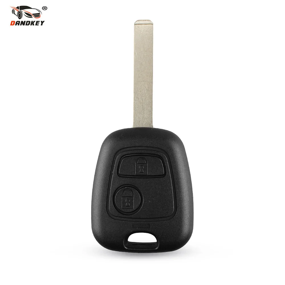 Dandkey-carcasa de llave de coche para Peugeot 307, 107, 207, 407, Citroen  C2, C3, Xsara, mando a distancia, 2 botones, cubierta en blanco, hoja  HU83/VA2 - AliExpress