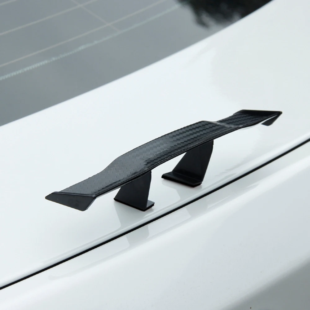 Universal Spoiler Carbon Fiber Look 3D Mini Rear Trunk Wing Boot Lip Spoiler Stickers Car Exterior Funny Accessories Decoration auto sticker car rear wing spoiler