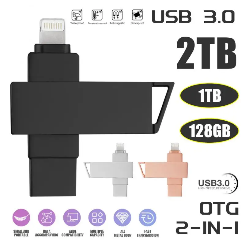Chiavetta Usb Da 128Gb Lightning Usb3.0 Pen Drive 2Tb Flash Disk 1Tb Pendrive Dispositivo Di Archiviazione Impermeabile Per Steam Deck Xbox One S
