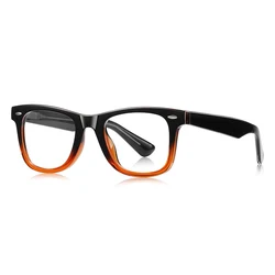 Stylish Gradient Frame Blue Light Blocking Glasses for Fashion, Office, and Reading (BLACK AND ORANGE)