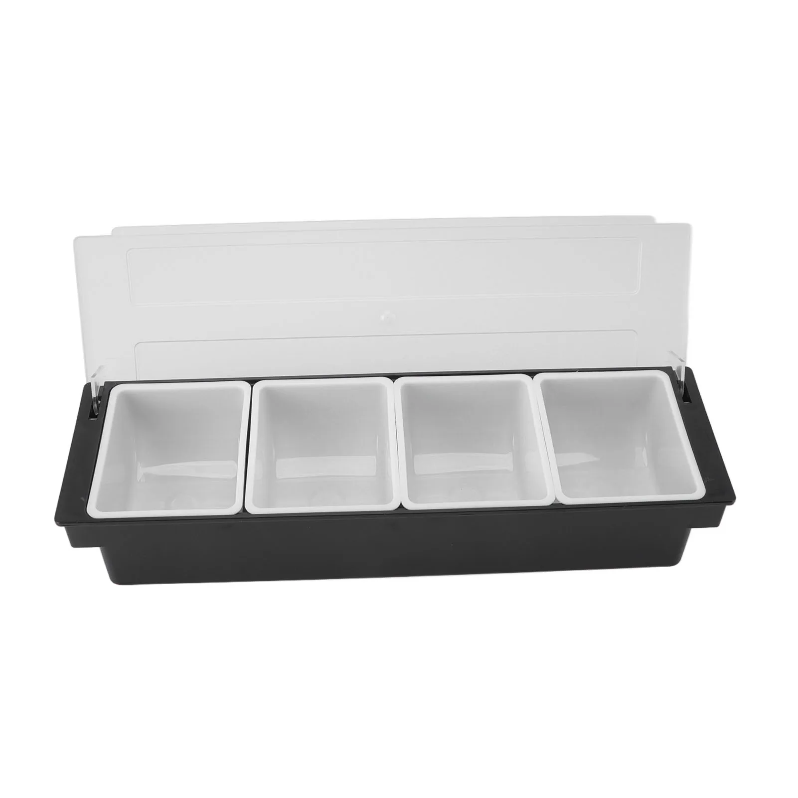 Condiment Caddy Durable Plastic Transparent Lid Detachable Design Multifunction Bar Fruit Caddy for Vege Fruit Seasoning