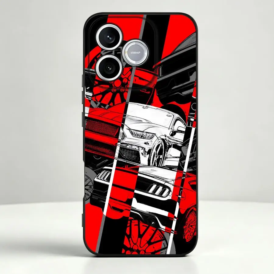 Vibrant Yellow Red Car Design Phone Case Cover
