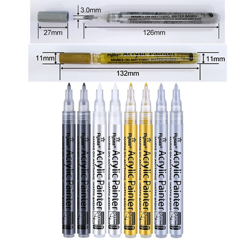 6Pcs/set 4 Colors (Black/White/Gold/Silver) Acrylic Paint Markers pen,0.7mm Extra Fine for Ceramic, Metal, Paper, Drawing, DIY 6Pcs/set 4 Colors (Black/White/Gold/Silver) Acrylic Paint Markers pen,0.7mm Extra Fine for Ceramic, Metal, Paper, Drawing, DIY