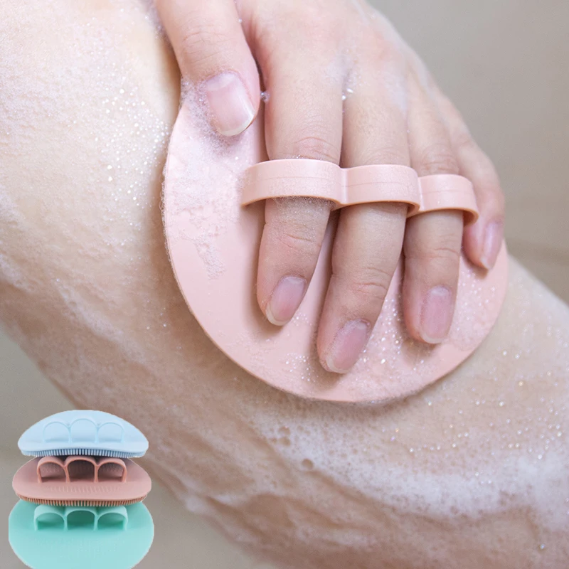

Bath Brush Silicone Body Scrub Natural Bristle Skin Exfoliating Scrub Shower Sponge Brush Silicone Bath Household Scrub Brush