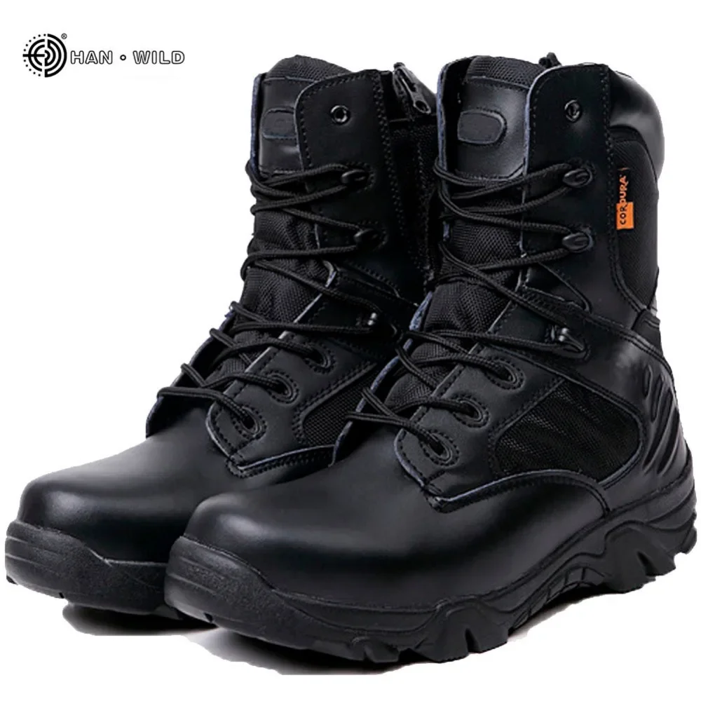 Zima muži vojenství potírat boty kůže poušť práce bezpečnosti boty taktická kotník boty pánské armáda botas tacticos zapatos