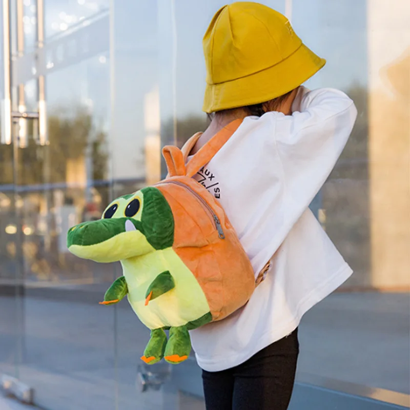 Kids Winter Plush School Bags Cute 3D Dinosaur Kindergarten Boy Girl Backpacks Cartoon Kids Should Bags Backpacks for Children - 4