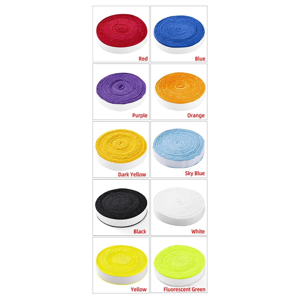 Large Plate Towel Glue Badminton Hand Glue Tennis Grip Tape Anti-Slip Absorb Sweat Racket Belt Microfiber 10 Meters Long