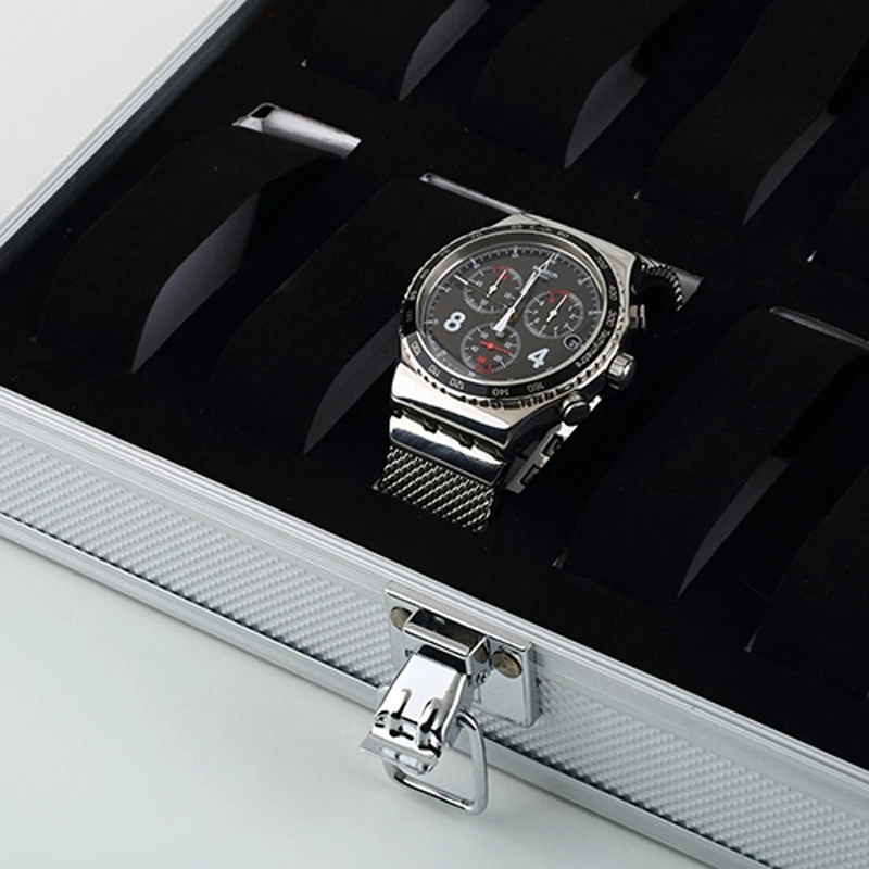 High Quality 6/12 Grid Slots Wrist Watch Box Metal Case Display Storage Holder Organizer Watch Case Jewelry Dispay Watch Box