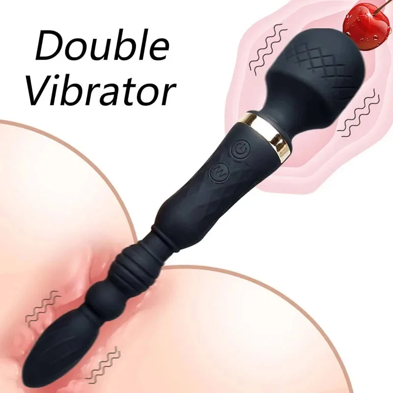 

Double-Headed 10 Mode Vibrator Anal Plug AV Stimulator Female Masturbation G-spot Orgasm Clitoris Massage Sex Toy For Women 18+