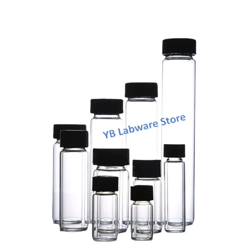 2ml To 60ml Transparent Glass Sample Vial Laboratory Reagent Bottle Small Clear Medicine Vials for Chemical Experiment