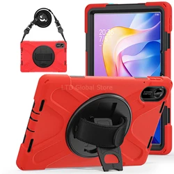 Kickstand Holder Tablet Case with Hand & Shoulder Strap and 360° Rotation Pen Set for Redmi Pad 2 11 (Red)