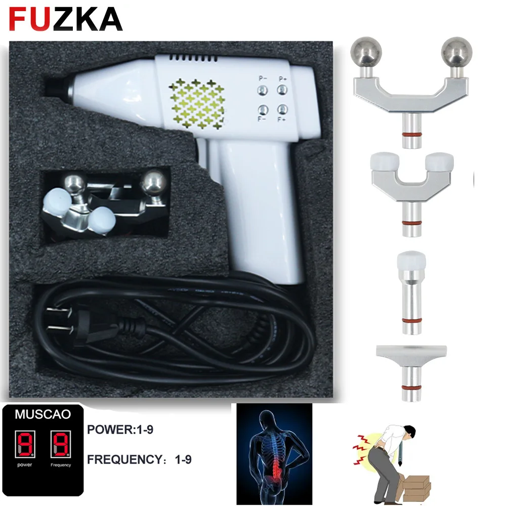 

Electric Chiropractic Adjustment Tool Spine Correction Gun Spine Cervical Relaxation Treatment Machine 900N 4 Heads