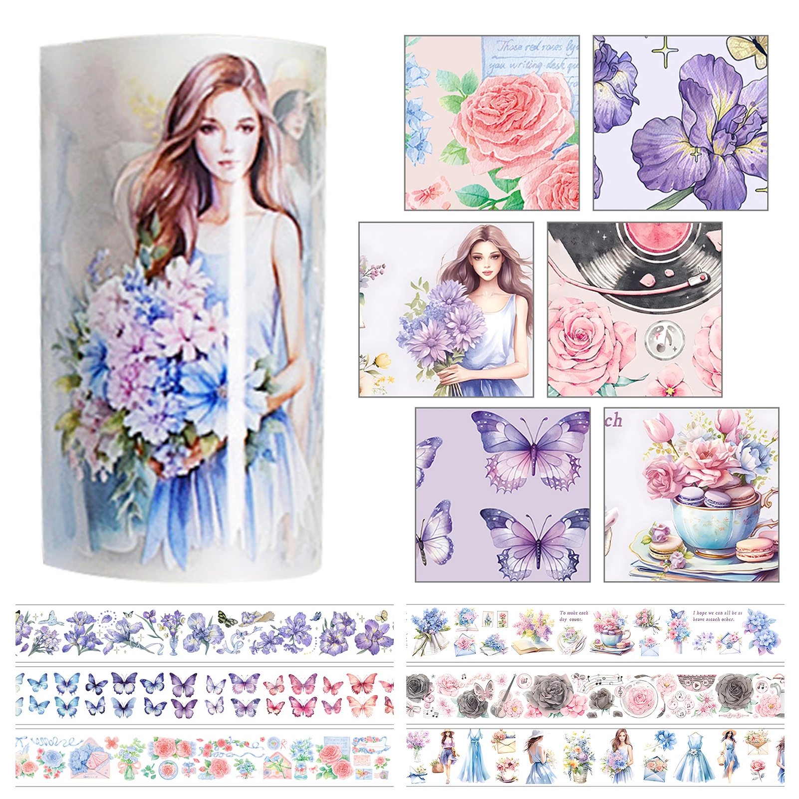 

Винтажные самоклеящиеся открытки для упаковки подарков, 6 рулонов, 2 м