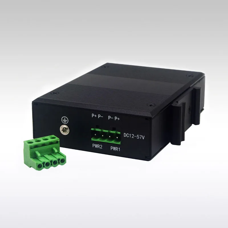 PINWEI Industrial Din-rail Fast Ethernet Fiber Optic Media Converter with 2 10/100Mbps RJ45 POE Port 1 Optical Port