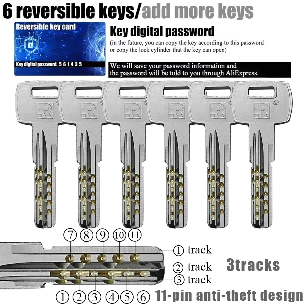 European standard Cylinder door 11-pin anti-theft cylinder door Entry door lock Cylinders locks Entrance doors