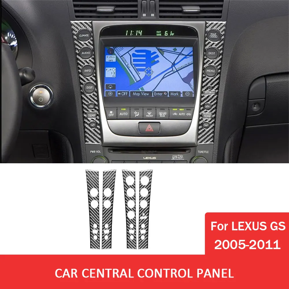 

2pcs Car Central Control Panel Trim Sticker for Lexus GS 2005-2011 Carbon Fiber Decal Cover Automotive Interior Accessories