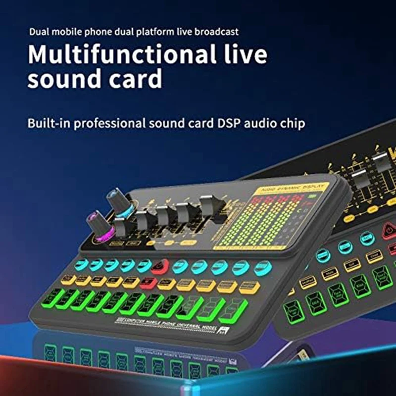 

1 PCS K500 Sound Effects Board ABS Mobile Phone Computer Live Sound Card Microphone Voice Changer Sound Card For Phone/Computer