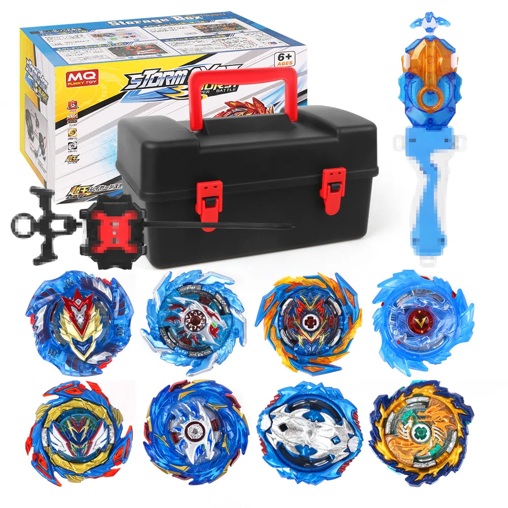 

Toupie Beyblades Set Battling Top Burst Launcher Grip Toy Blade Game Storage Box 8 Top Burst Gyros 3 Launchers Gift for Kids